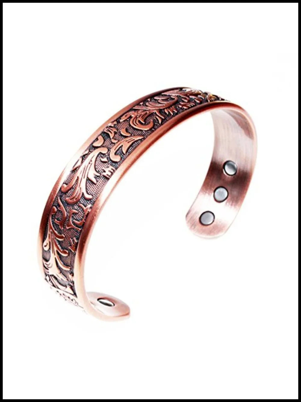 Ultra Strength Magnetic Copper Cuff Bangle, Adjustable Unisex Bracelet